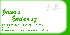 janos endersz business card